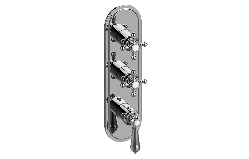 Adley M-Series Transitional 3-Hole Trim Plate w/Handles (Vertical Installation) in Multiple Finishes