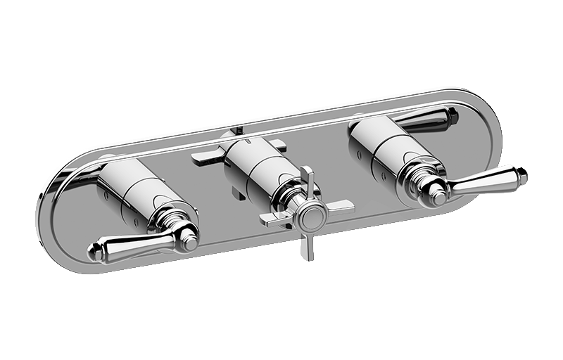 M-Series Camden 3-Hole Trim Plate w/Camden Handles (Horizontal Installation) in Multiple Finishes