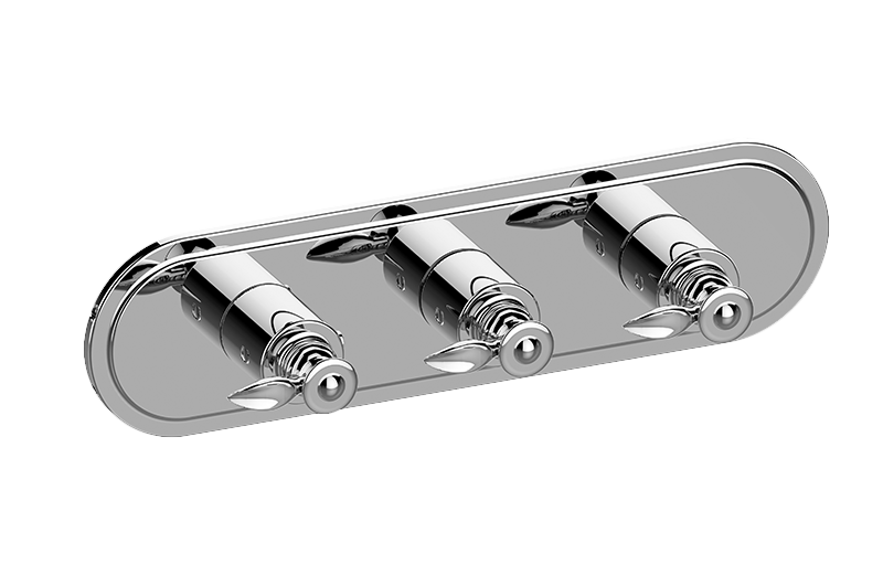 M-Series Transitional 3-Hole Trim Plate w/Topaz Handles (Horizontal Installation) in Multiple Finishes