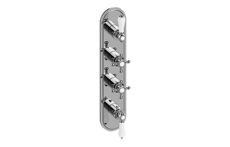 Adley M-Series Transitional 4-Hole Trim Plate w/Handles (Vertical Installation) in Multiple Finishes