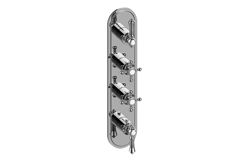 Adley M-Series Transitional 4-Hole Trim Plate w/Handles (Vertical Installation) in Multiple Finishes