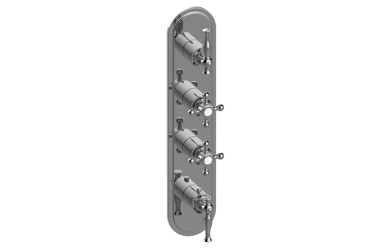 Lauren M-Series Transitional 4-Hole Trim Plate w/Four Handles (Vertical Installation) in Multiple Finishes