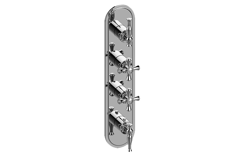 Lauren M-Series Transitional 4-Hole Trim Plate w/Cross Handles (Vertical Installation) in Multiple Finishes