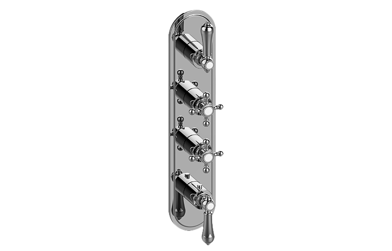 Adley M-Series Transitional 4-Hole Trim Plate w/Handles (Vertical Installation) in Multiple Finishes