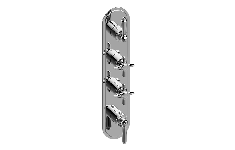 M-Series Camden 4-Hole Trim Plate w/Camden Handles (Vertical Installation) in Multiple Finishes