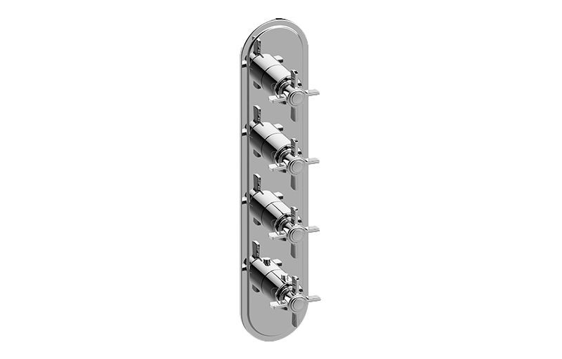 M-Series Camden 4-Hole Trim Plate w/Cross Handles (Vertical Installation) in Multiple Finishes