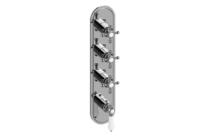 Adley M-Series Transitional 4-Hole Trim Plate w/Handles (Vertical Installation) in Multiple Finishes