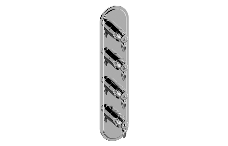 M-Series Transitional 4-Hole Trim Plate w/Topaz Handles (Vertical Installation) in Multiple Finishes