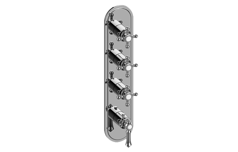 Adley M-Series Transitional 4-Hole Trim Plate w/Handles (Vertical Installation) in Multiple Finishes