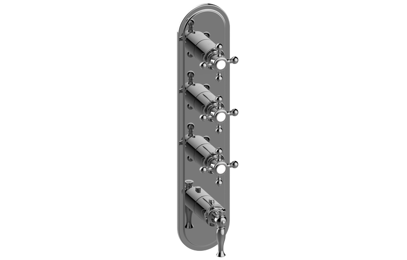 Lauren M-Series Transitional 4-Hole Trim Plate w/Four Handles (Vertical Installation) in Multiple Finishes