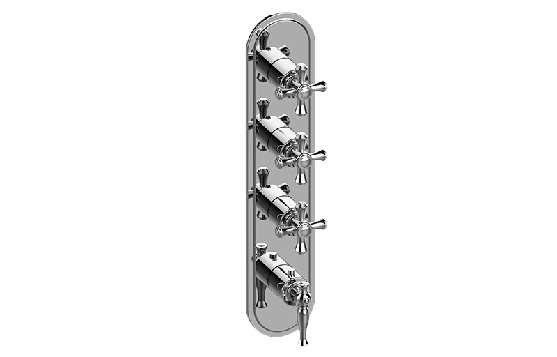 Lauren M-Series Transitional 4-Hole Trim Plate w/Cross Handles (Vertical Installation) in Multiple Finishes