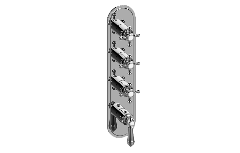 Adley M-Series Transitional 4-Hole Trim Plate w/Handles (Vertical Installation) in Multiple Finishes