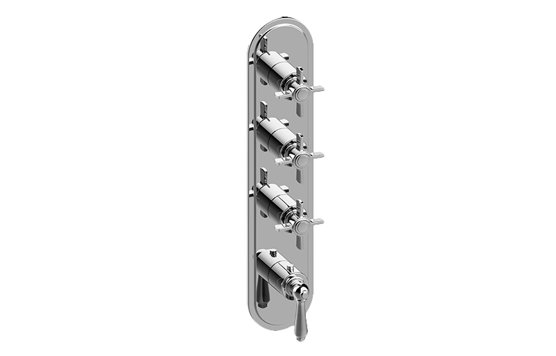 M-Series Camden 4-Hole Trim Plate w/Camden Handles (Vertical Installation) in Multiple Finishes