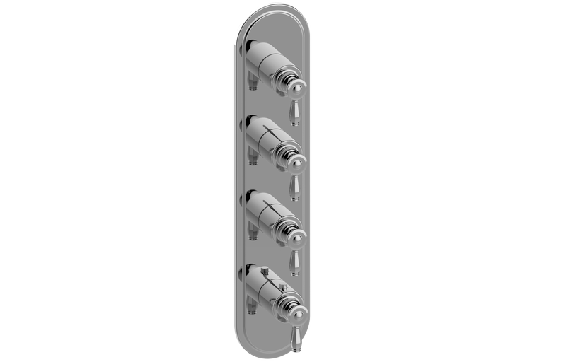 M-Series Transitional 4-Hole Trim Plate w/Topaz Handles (Vertical Installation) in Multiple Finishes