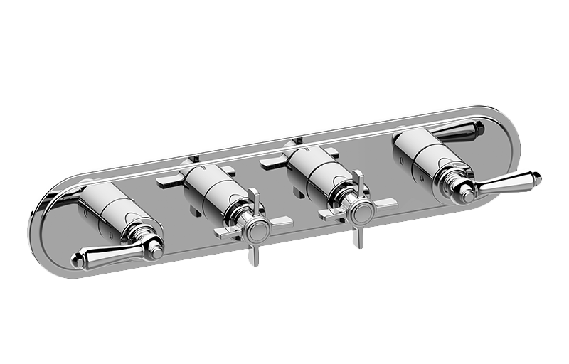 M-Series Camden 4-Hole Trim Plate w/Camden Handles (Horizontal Installation) in Multiple Finishes