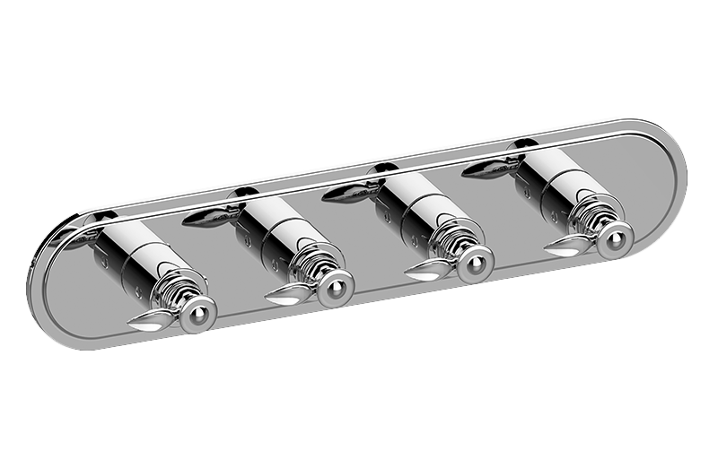 M-Series Transitional 4-Hole Trim Plate w/Topaz Handles (Horizontal Installation) in Multiple Finishes