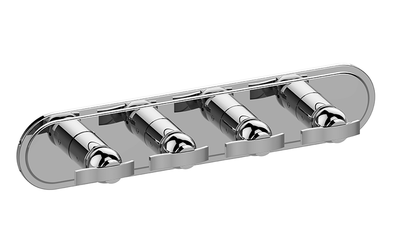 M-Series Transitional 4-Hole Trim Plate w/Bali Handles (Horizontal Installation) in Multiple Finishes