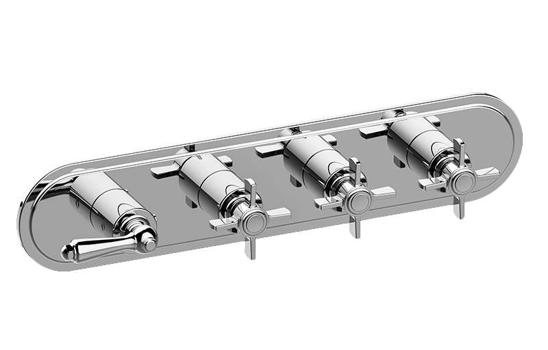 M-Series Camden 4-Hole Trim Plate w/Camden Handles (Horizontal Installation) in Multiple Finishes