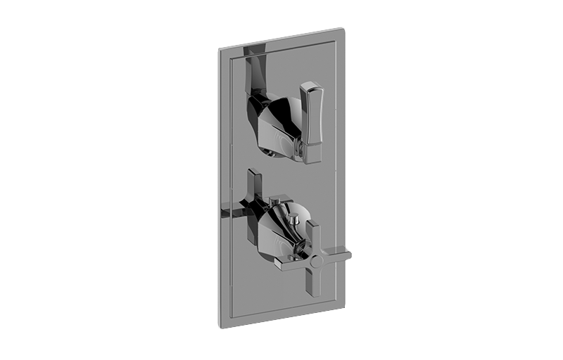 M-Series Finezza DUE 2-Hole Trim Plate w/Finezza Handles (Vertical Installation) in Multiple Finishes Length:22" Width:7" Height:4"