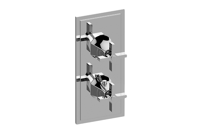 M-Series Finezza DUE 2-Hole Trim Plate w/Cross Handles (Vertical Installation) in Multiple Finishes Length:22" Width:7" Height:4"