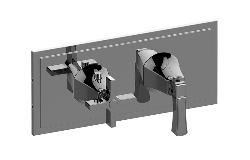 M-Series Finezza DUE 2-Hole Trim Plate w/Finezza Handles (Horizontal Installation) in Multiple Finishes Length:22" Width:7" Height:4"