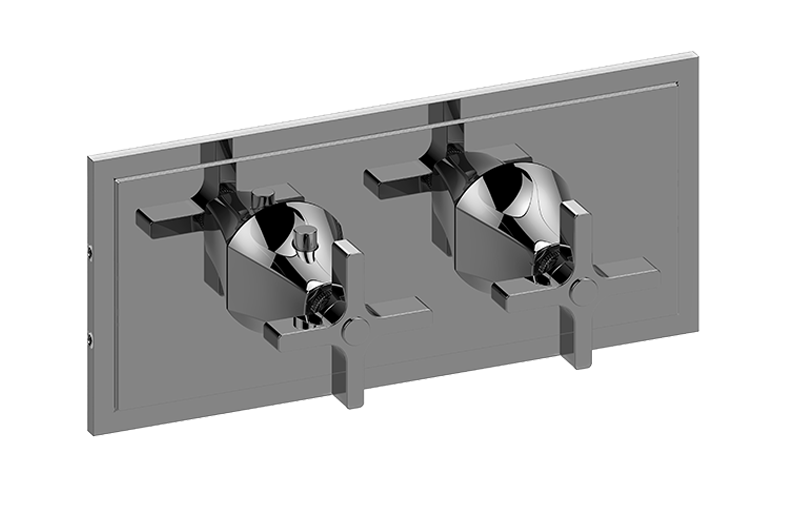 M-Series Finezza DUE 2-Hole Trim Plate w/Cross Handles (Horizontal Installation) in Multiple Finishes Length:22" Width:7" Height:4"