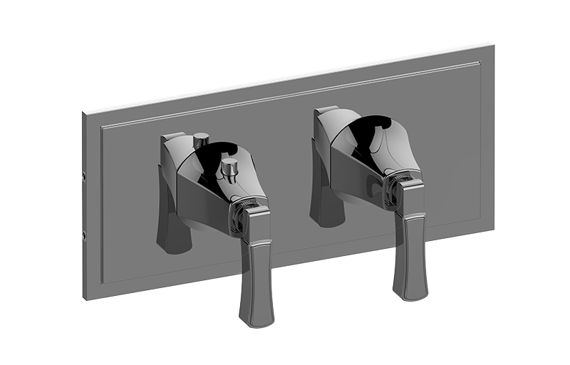 M-Series Finezza DUE 2-Hole Trim Plate w/Lever Handles (Horizontal Installation) in Multiple Finishes Length:22" Width:7" Height:4"