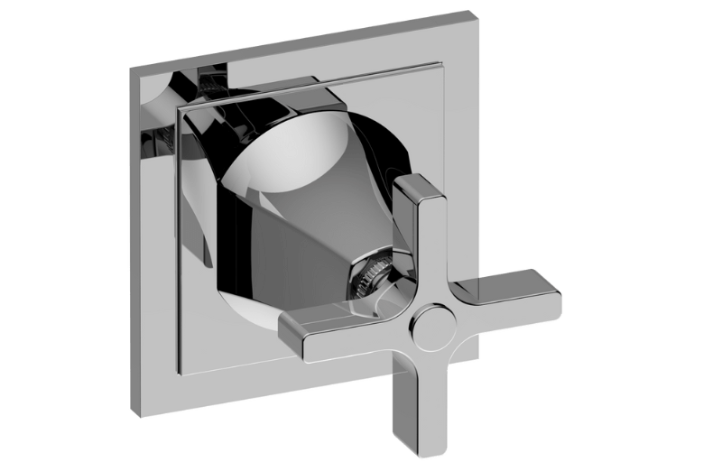 M-Series Finezza DUE 2-Way Diverter Trim Plate with Cross Handle  in Multiple Finishes Length:12" Width:5" Height:4"