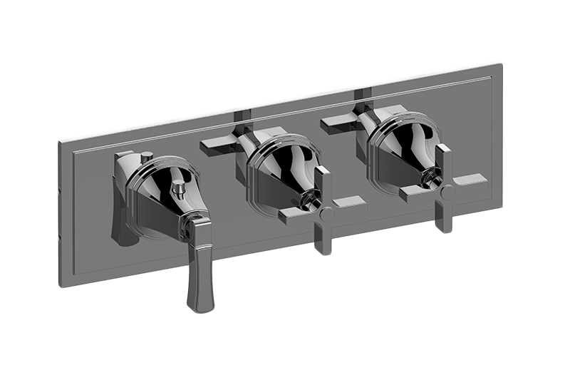 M-Series Finezza UNO 3-Hole Trim Plate w/Finezza Handles (Horizontal Installation) in Multiple Finishes Length:25" Width:10" Height:4"