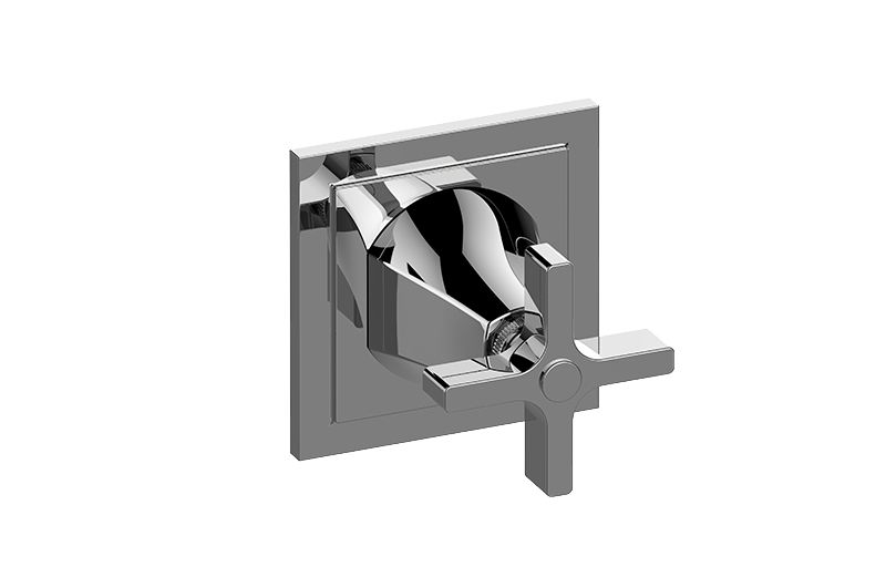 Graff - M-Series Finezza DUE Stop/Volume Trim Plate with Cross Handle Length:12" Width:5" Height:4" - Warm Bronze PVD - G-8199-C15E1-WB-T