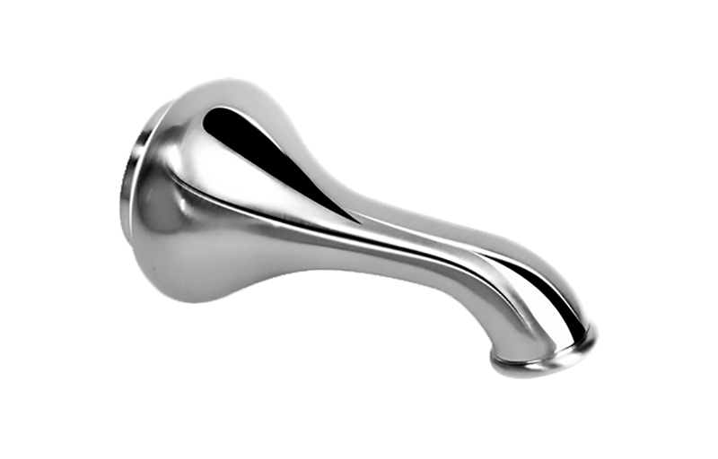 Graff - 6" Transitional Tub Spout Length:10" Width:3" Height:3" - Architectural White - G-8565-WT