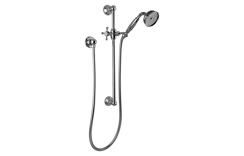 Graff - Adley Traditional Handshower w/Wall-Mounted Slide Bar - Architectural White - G-8600-C2S-WT