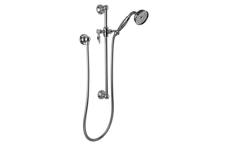 Topaz Traditional Handshower w/Wall-Mounted Slide Bar in Multiple Finishes