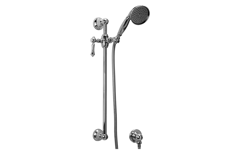 Graff - Adley Traditional Handshower w/Wall-Mounted Slide Bar Length:36" Width:8" Height:4" - Architectural White - G-8600-LM15S-WT