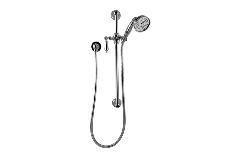 Graff - Adley Traditional Handshower w/Wall-Mounted Slide Bar Length:36" Width:8" Height:4" - Architectural White - G-8600-LM34S-WT