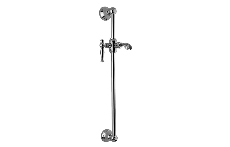 Graff - Lauren Traditional Wall-Mounted Slide Bar Length:24" Width:5" Height:3" - Architectural White - G-8601-LM22S-WT