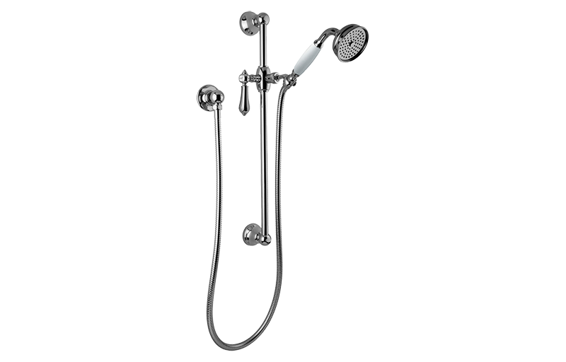 Graff - Adley Traditional Handshower w/Wall-Mounted Slide Bar Length:36" Width:8" Height:4" - Architectural White - G-8630-LM34S-WT