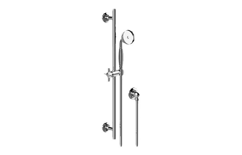 Graff - Traditional Handshower w/Wall-Mounted Slide Bar - Architectural White - G-8636-C16SB-WT