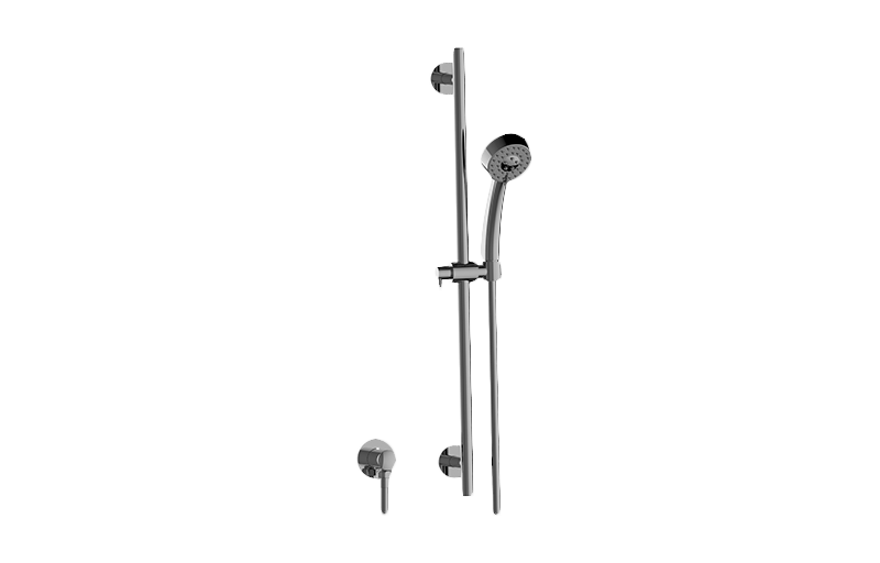 Graff - Contemporary Handshower w/Wall-Mounted Slide Bar Length:35" Width:6" Height:6" - Polished Nickel - G-8680-PN