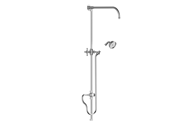 Graff - Adley Exposed Riser with Handshower Length:41" Width:8" Height:4" - Architectural White - G-8932-C2S-WT