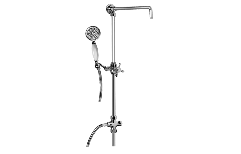 Adley Exposed Riser with Handshower in Multiple Finishes Length:41" Width:8" Height:4"