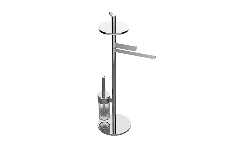 Graff - Sento Free Standing Tissue Holder, Toilet Brush Holder & Towel Bar - Warm Bronze PVD - G-9155-WB