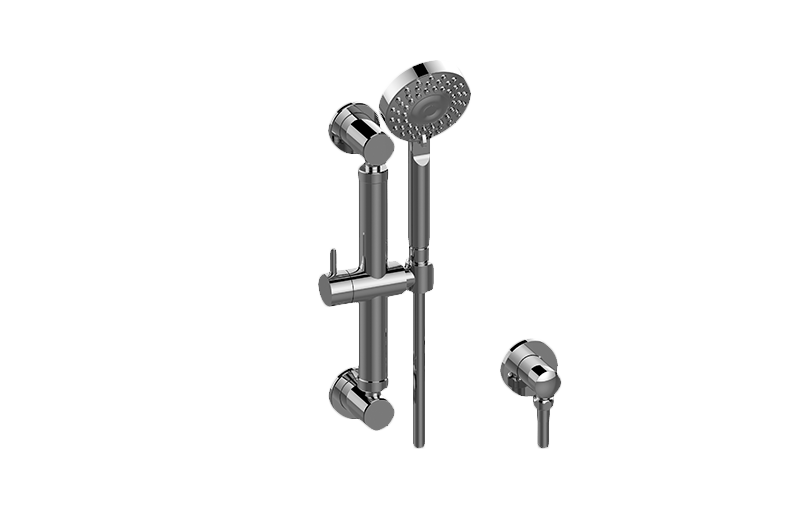 Graff - Multi-Function Handshower w/12" Round Grab Bar - Polished Nickel - G-9650-PN