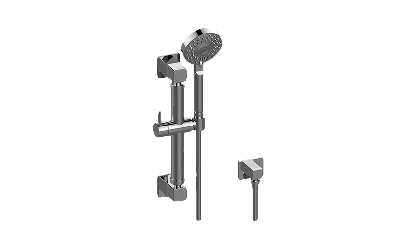 Graff - Multi-Function Handshower w/12" Square Grab Bar - Polished Nickel - G-9660-PN