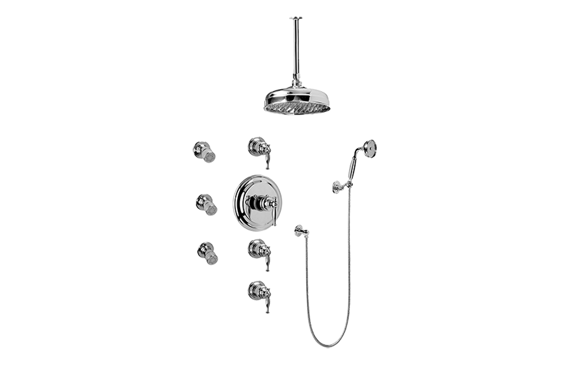 Lauren Thermostatic Set w/Body Sprays & Handshower (Rough & Trim) in Multiple Finishes