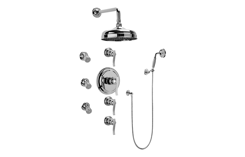 Bali Thermostatic Set w/Body Sprays & Handshower (Rough & Trim) in Multiple Finishes