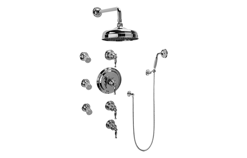 Lauren Thermostatic Set w/Body Sprays & Handshower (Rough & Trim) in Multiple Finishes