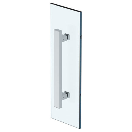 Rectangular 12" Shower Door Pull/ Glass Mount Towel Bar