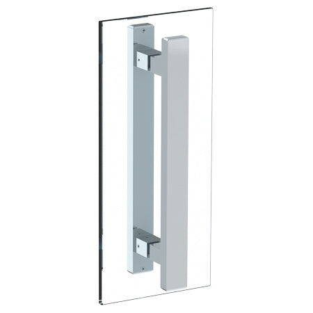 Rectangular 18” Double Shower Door Pull/Glass Mount Towel Bar