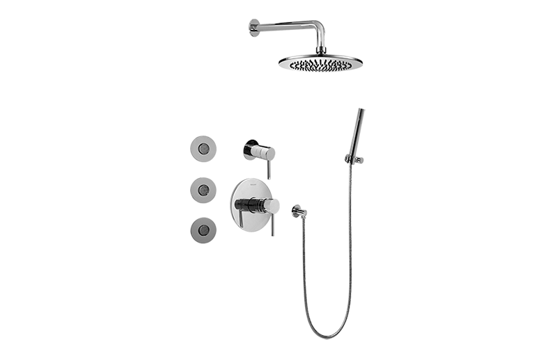 M.E./M.E. 25 Full Thermostatic Shower System with Transfer Valve (Rough & Trim) in Multiple Finishes